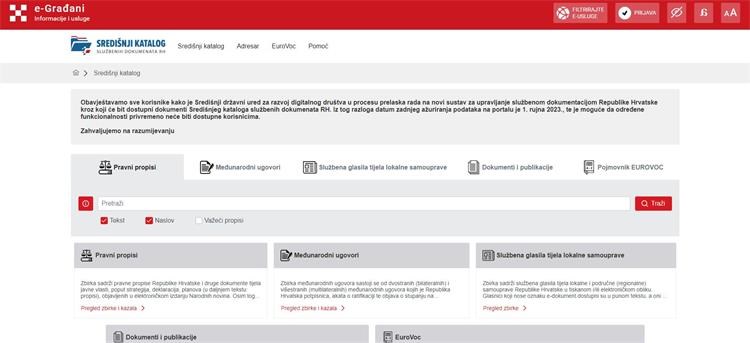 Pokrenut novi portal Središnjeg kataloga službenih dokumenata Republike Hrvatske